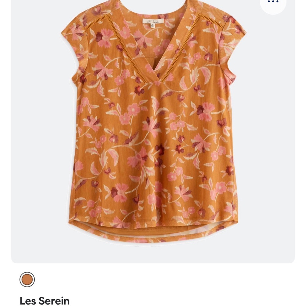 Women's XL Floral Orange Top Stitch Fix Les Serein